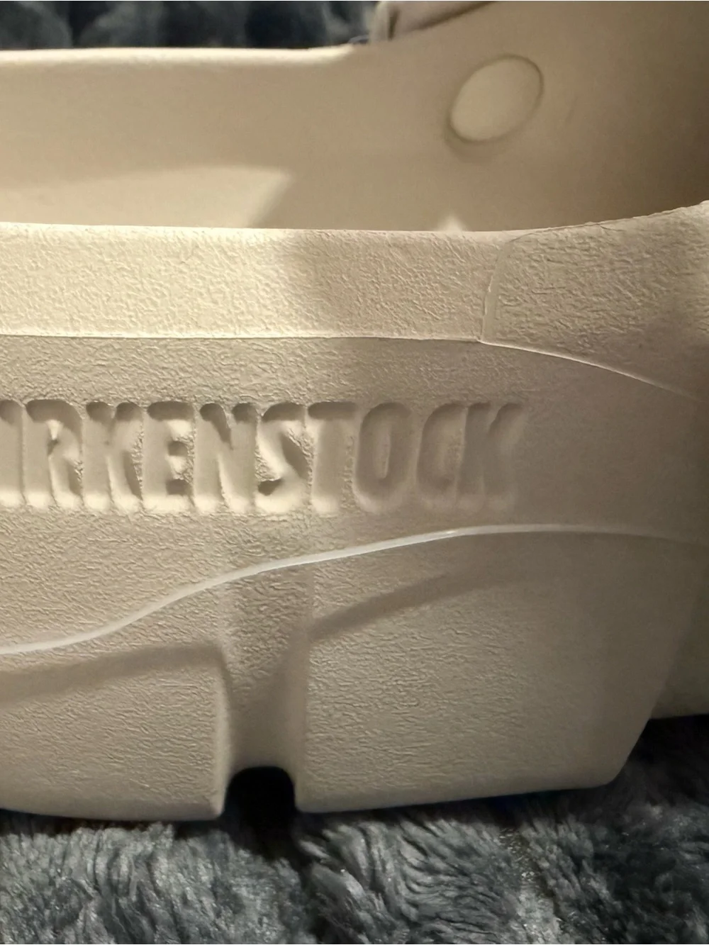 New Men’s Size 12 Birkenstock Cream Slip-On EVA Clogs with Adjustable Strap
